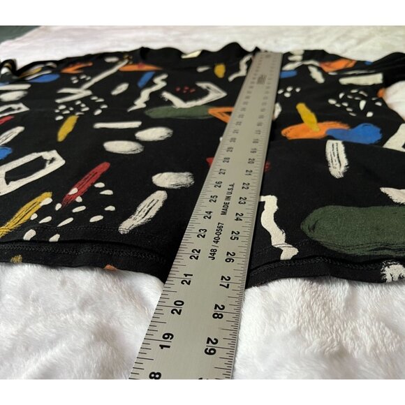 Jess & Jane Womens Black Abstract Graphic Long Sleeve V-Neck Tunic Top Casual - Picture 7 of 7